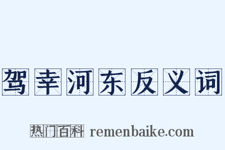 驾幸河东反义词是什么意思的图片